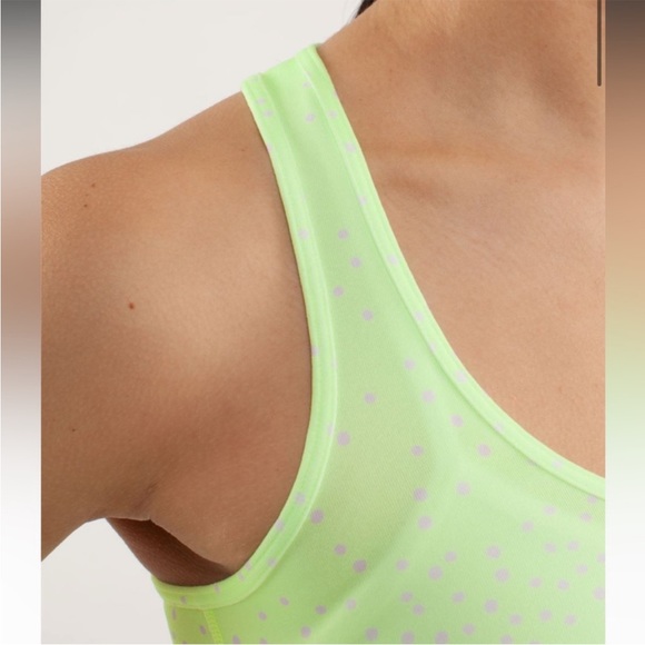 ladies Reversible Racerback Lululemon. Petit Dot Faded Zap lime bright green top - Picture 4 of 13